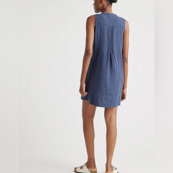 Quince 100% Organic Cotton Gauze Sleeveless Swing Dress - Picture 3 of 8